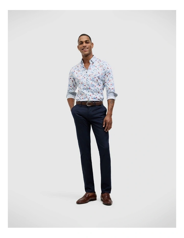 Fusion Floral Long Sleeve Shirt in Blue image 3