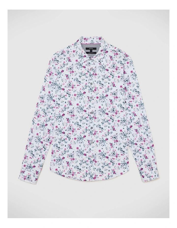 Fusion Floral Long Sleeve Shirt in Magenta image 2