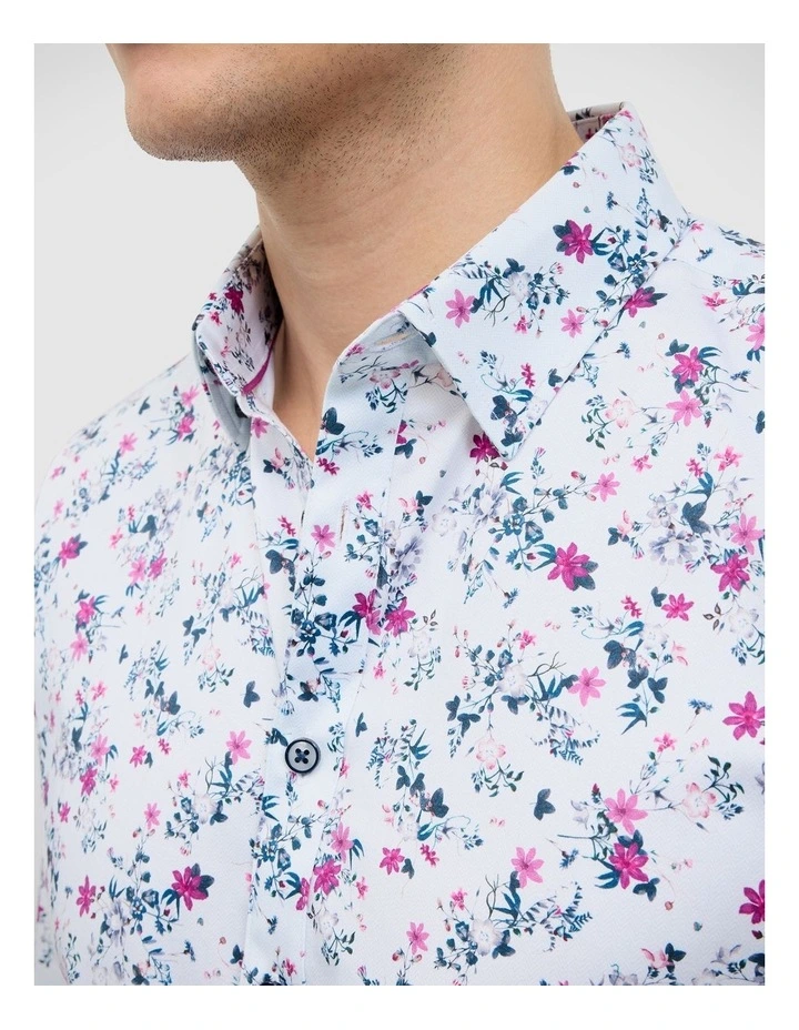 Fusion Floral Long Sleeve Shirt in Magenta image 3
