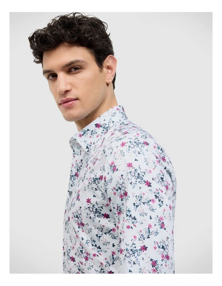 Fusion Floral Long Sleeve Shirt in Magenta image 4