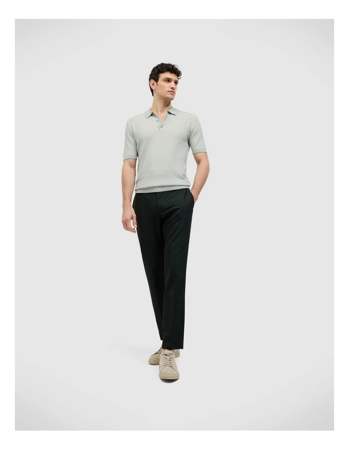 Waffle Lightweight Knit Polo in Sage image 3