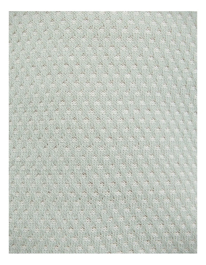 Waffle Lightweight Knit Polo in Sage image 6