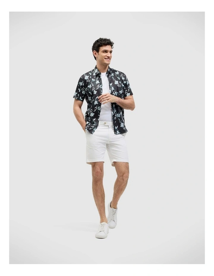 Shadow Floral Short Sleeve Shirt in Black image 3