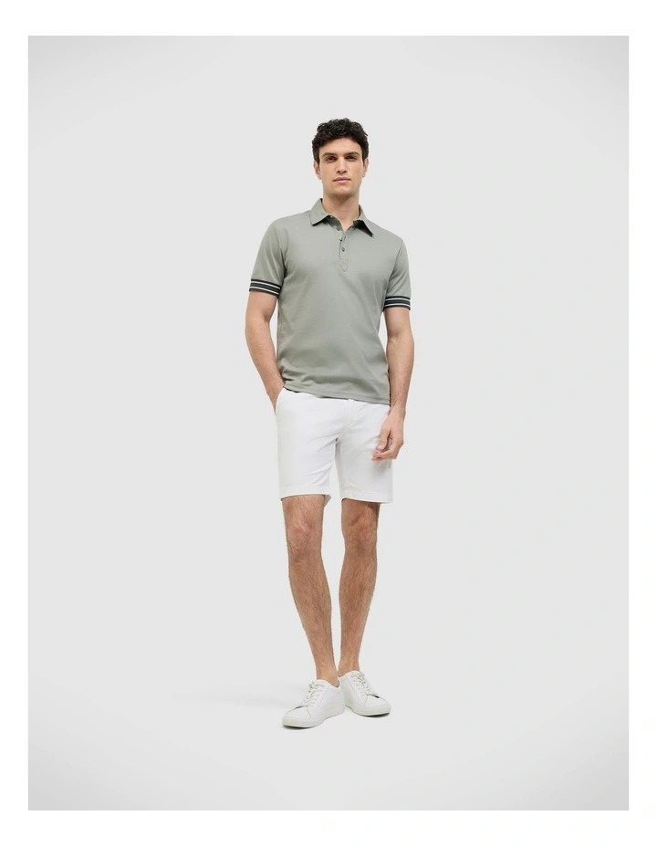 Stripe Travel Polo in Sage image 3