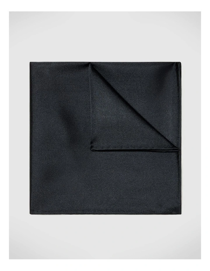 Silk Pocket Square in Black image 1