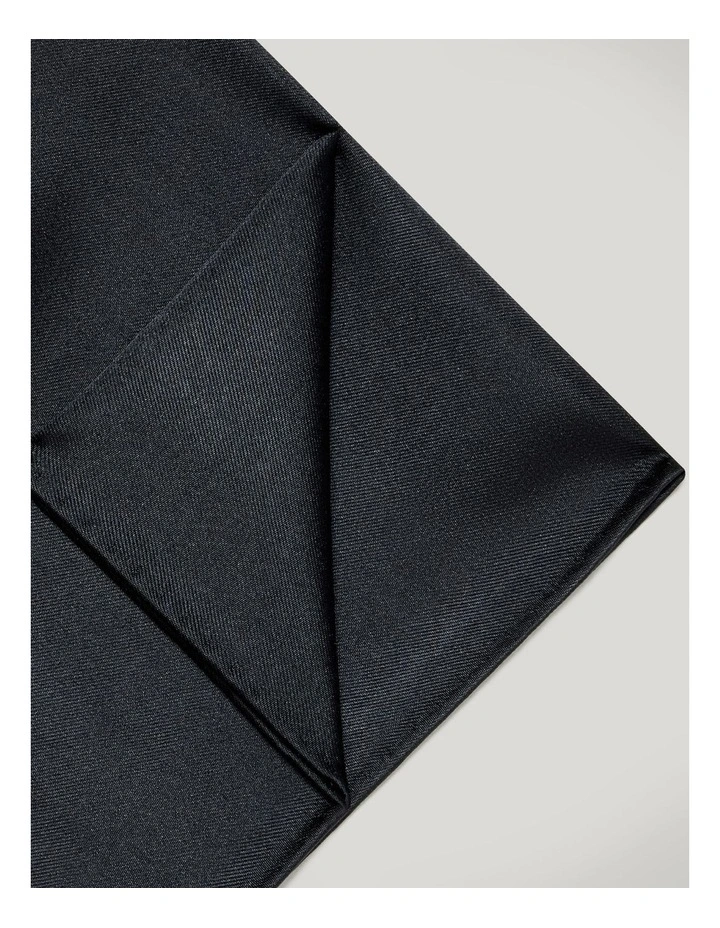 Silk Pocket Square in Black image 2