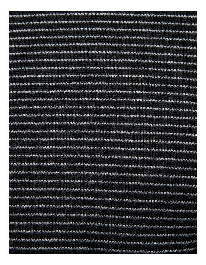 Joseph Stripe Knit Polo in Black image 6