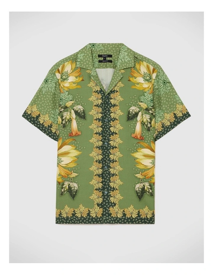 Resort Floral Short Sleeve Shirt in Green image 2