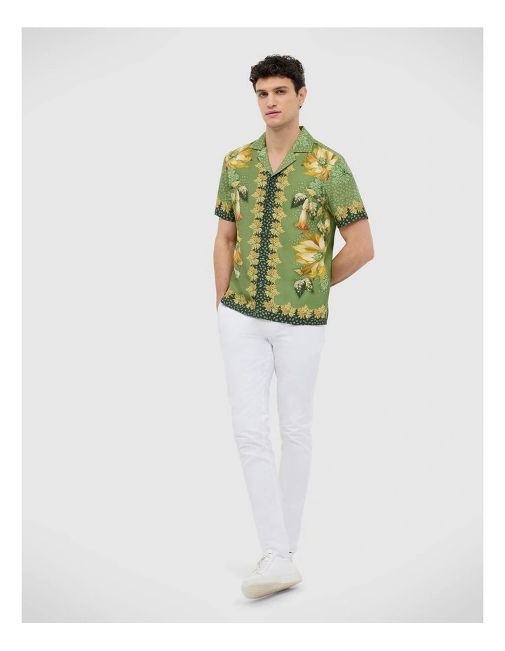 Resort Floral Short Sleeve Shirt in Green image 3