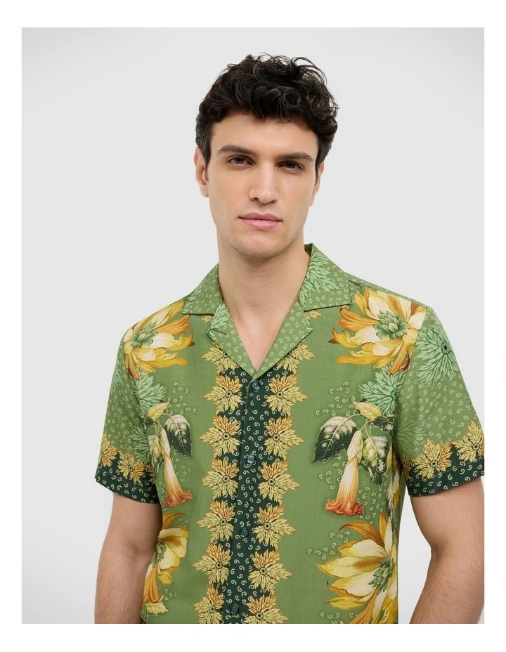 Resort Floral Short Sleeve Shirt in Green image 4
