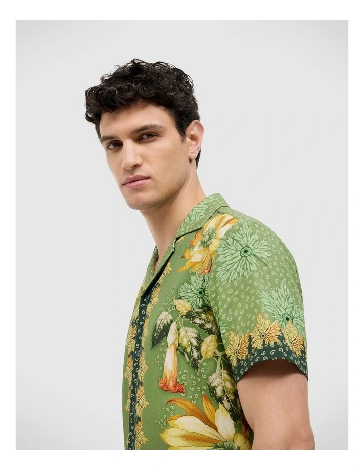 Resort Floral Short Sleeve Shirt in Green image 5