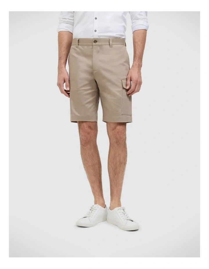 Bowie Lyocell Blend Cargo Short in Tan image 1