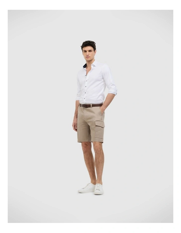 Bowie Lyocell Blend Cargo Short in Tan image 3