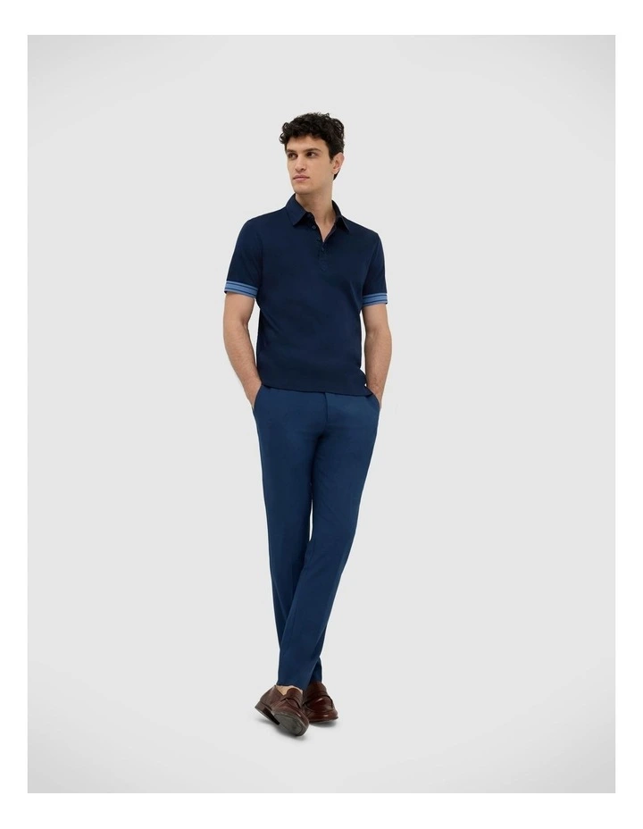 Stripe Travel Polo in Navy image 3