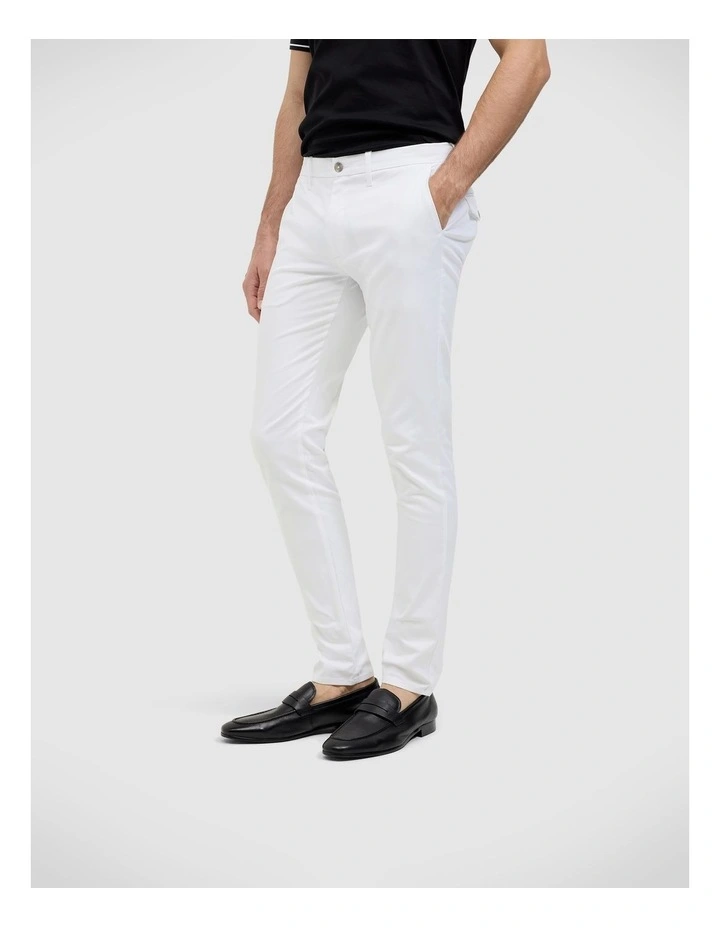 Ultra Slim Cotton-tencel Chino in White image 3
