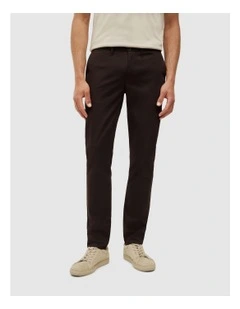 Ultra Slim Cotton-tencel Chino in Chocolate