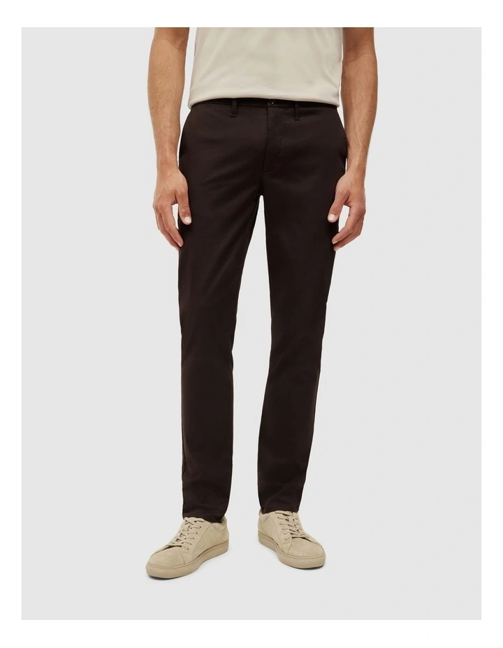 Ultra Slim Cotton-tencel Chino in Chocolate image 1