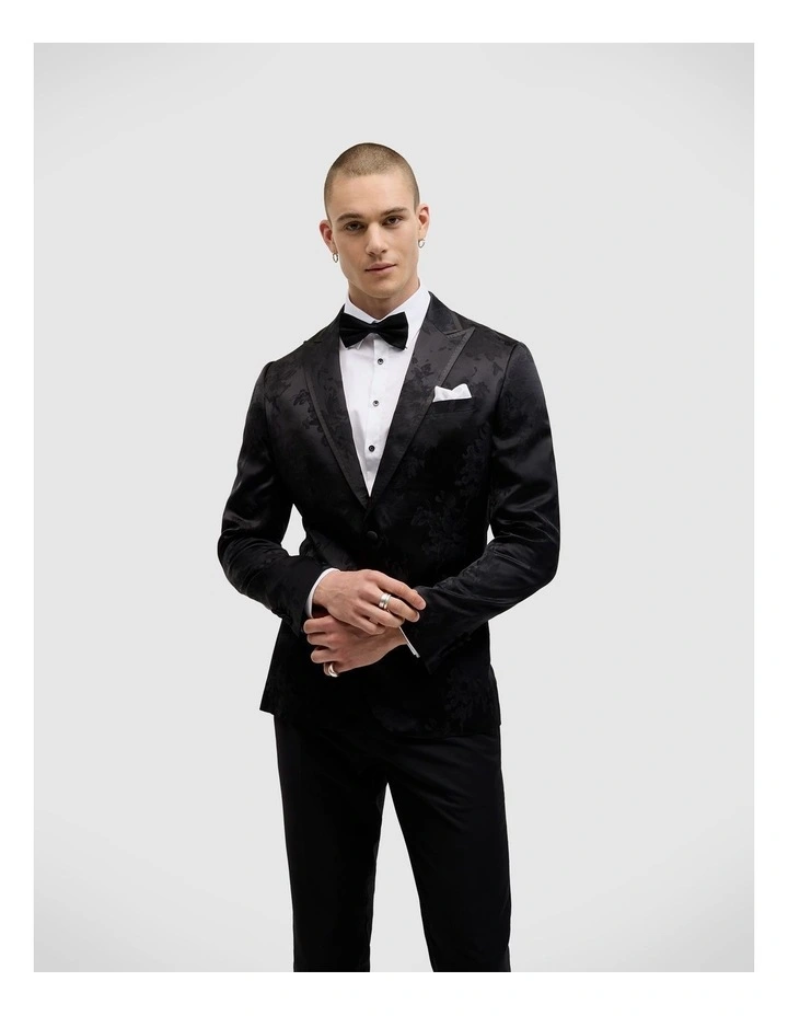 Matheson Jacquard Black Tie Tuxedo in Black image 1