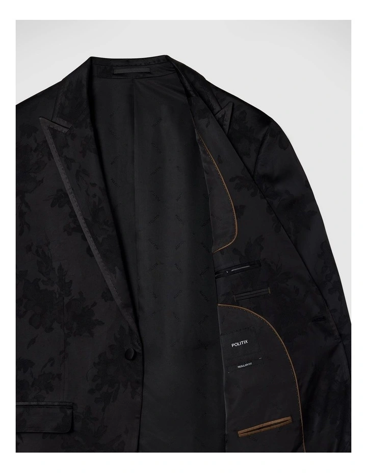 Matheson Jacquard Black Tie Tuxedo in Black image 7