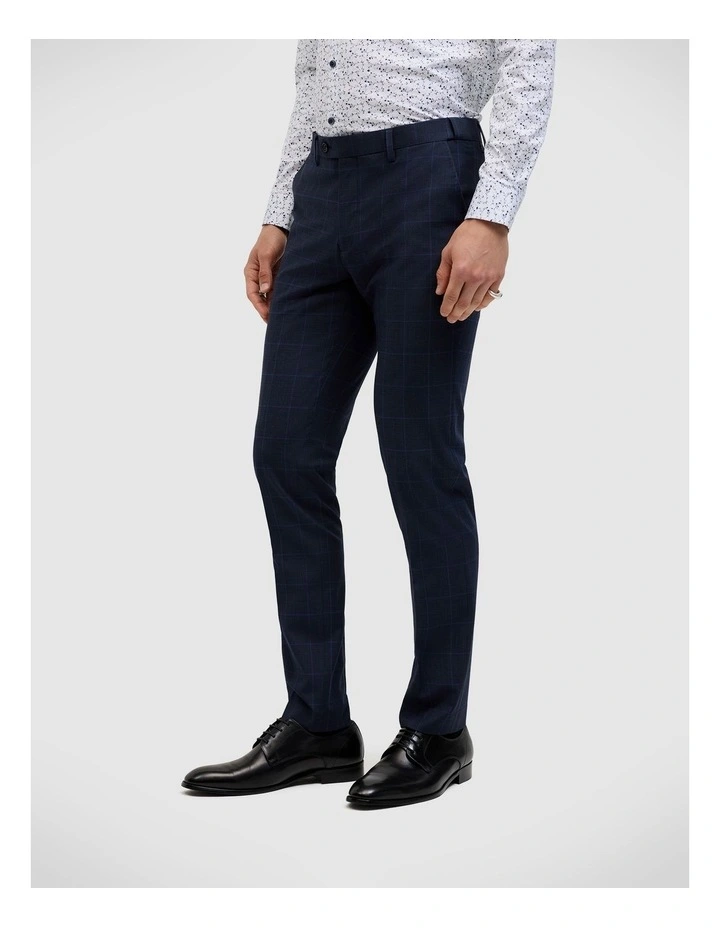 Connor Windowpane Tailored Pant in Navy image 1