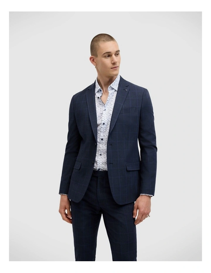 Connor Windowpane Tailored Pant in Navy image 3