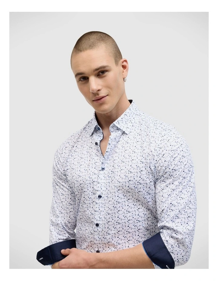 Young Floral Print Long Sleeve Shirt in Blue image 1