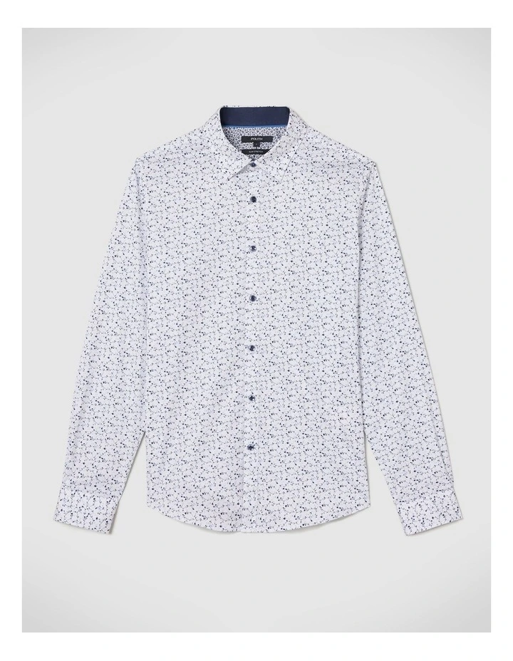 Young Floral Print Long Sleeve Shirt in Blue image 2