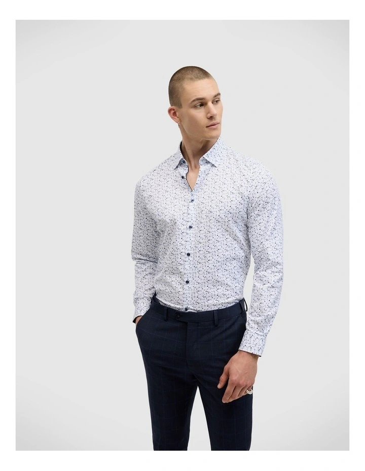 Young Floral Print Long Sleeve Shirt in Blue image 3