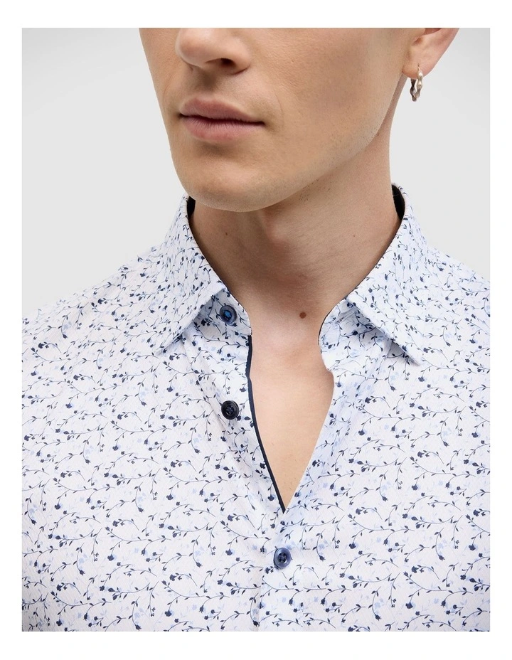 Young Floral Print Long Sleeve Shirt in Blue image 4