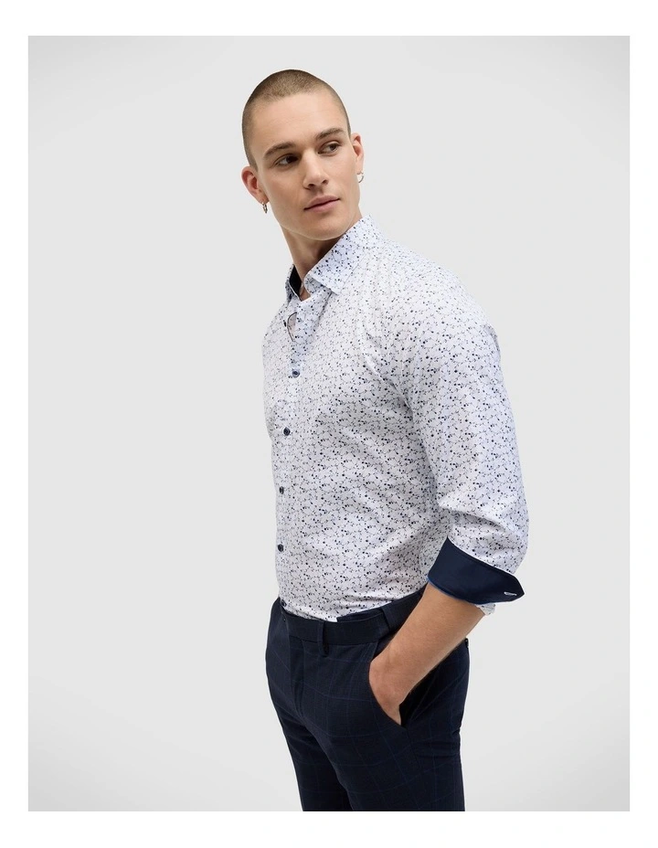 Young Floral Print Long Sleeve Shirt in Blue image 5