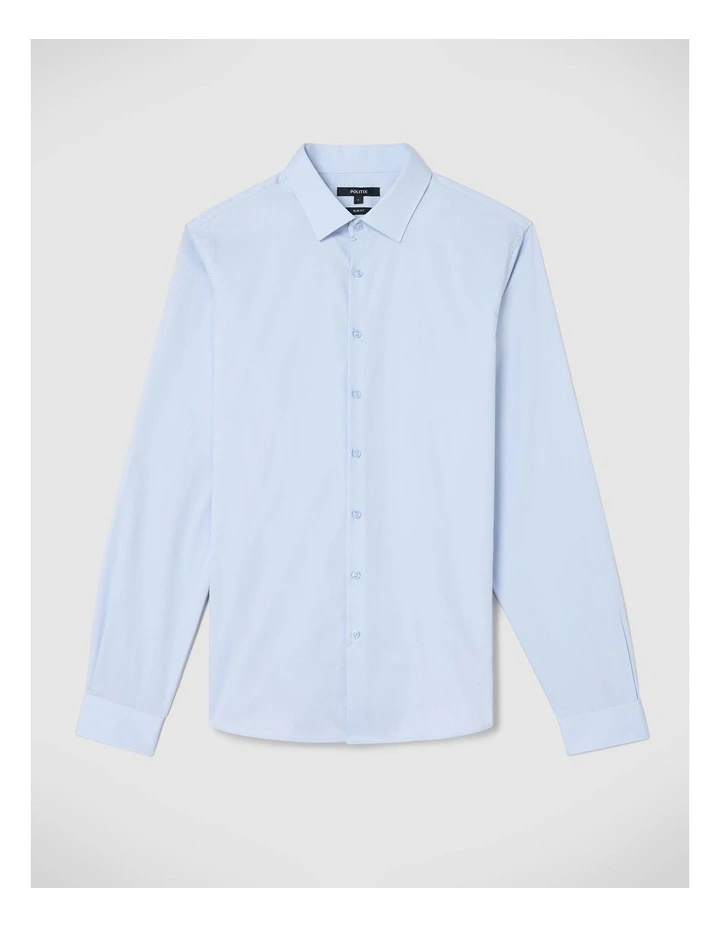 Eddie Long Sleeve Shirt in Mid Blue image 2