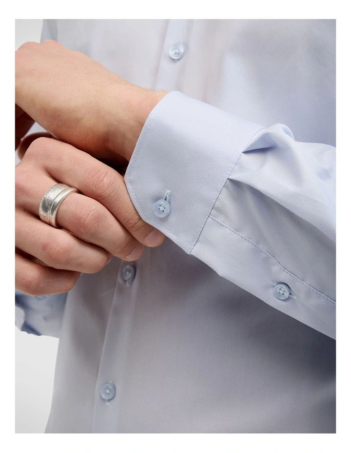 Eddie Long Sleeve Shirt in Mid Blue image 5