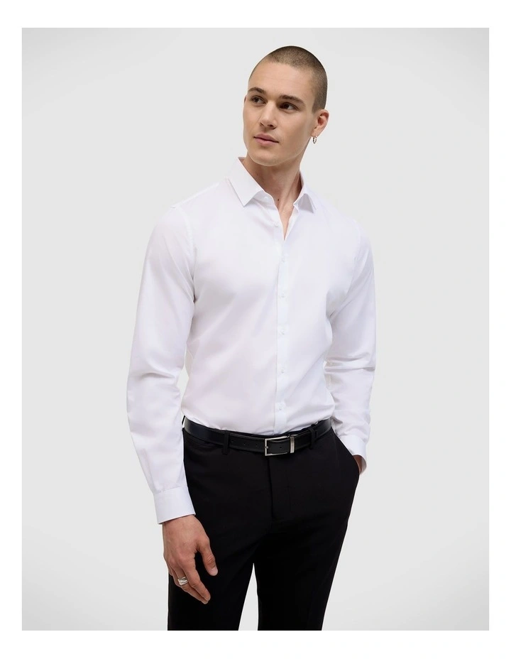 Eddie Long Sleeve Shirt in White image 1