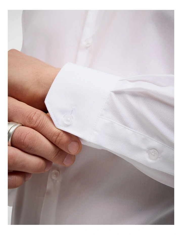 Eddie Long Sleeve Shirt in White image 5