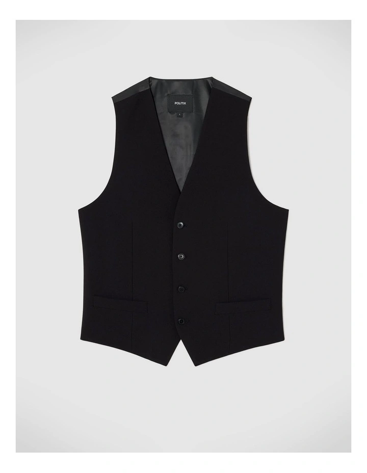 Elijah Tailored Vest in Black image 2