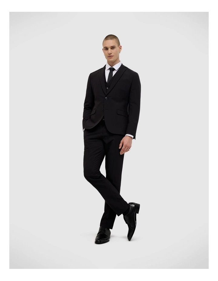 Elijah Tailored Vest in Black image 3