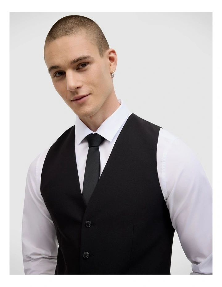 Elijah Tailored Vest in Black image 4