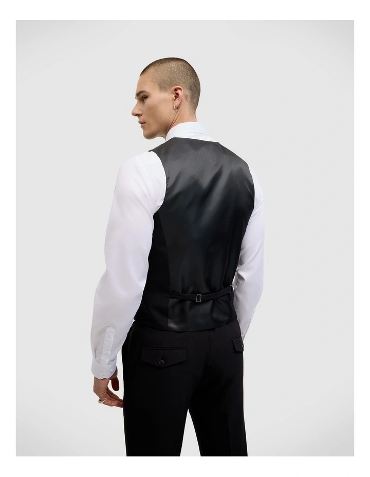 Elijah Tailored Vest in Black image 5