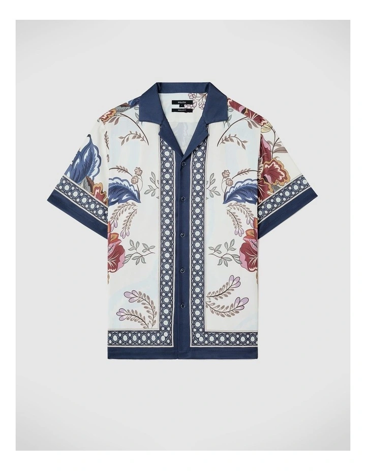 Summers Floral Panel Print Shirt in Multi image 2