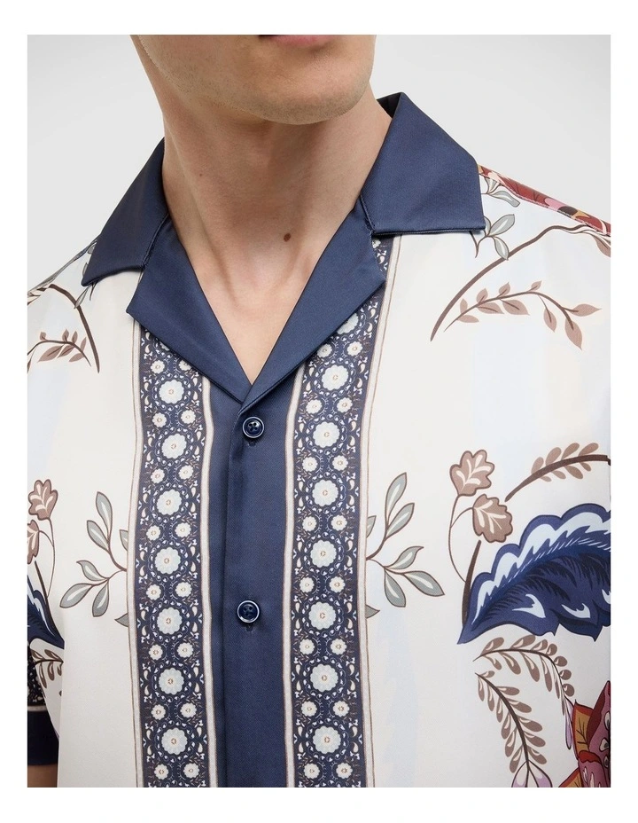 Summers Floral Panel Print Shirt in Multi image 4