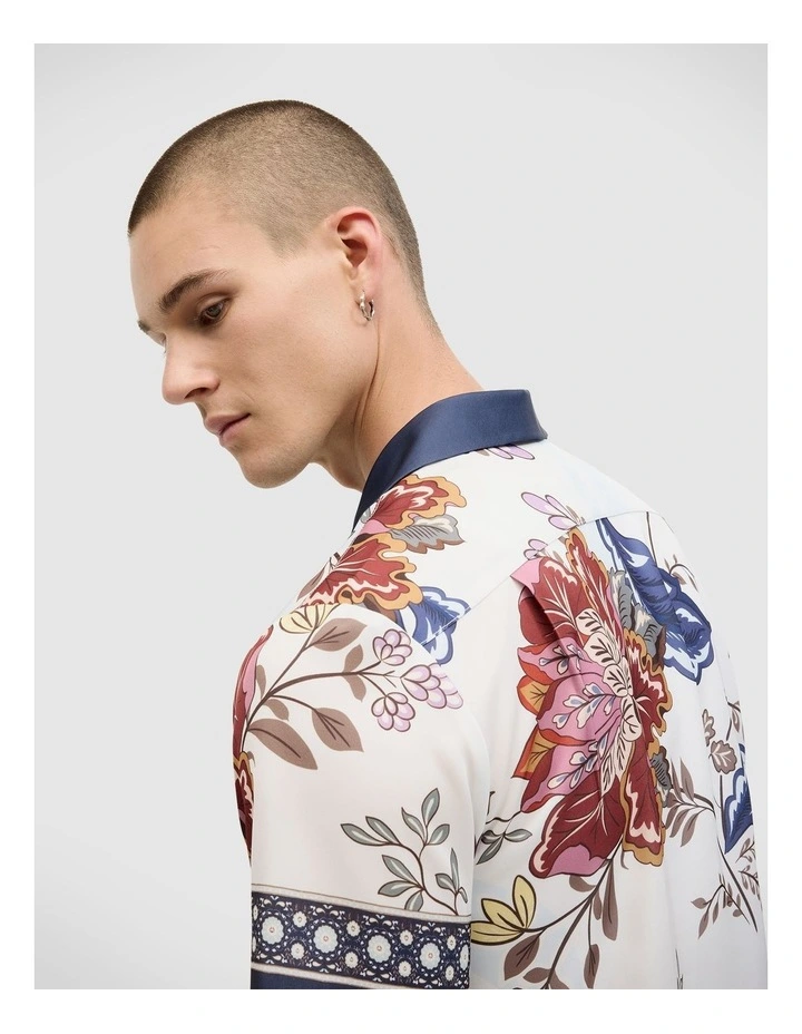 Summers Floral Panel Print Shirt in Multi image 5