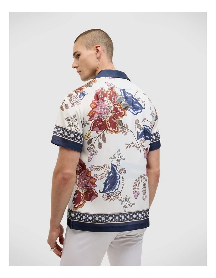 Summers Floral Panel Print Shirt in Multi image 6