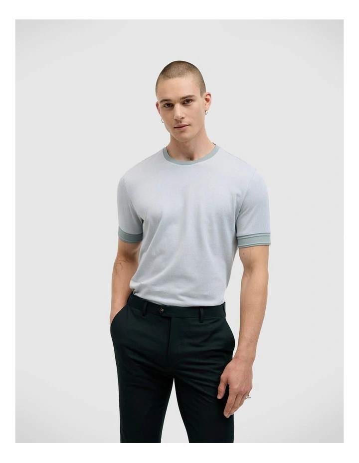 Thompson Jacquard Tee in Light Green image 1