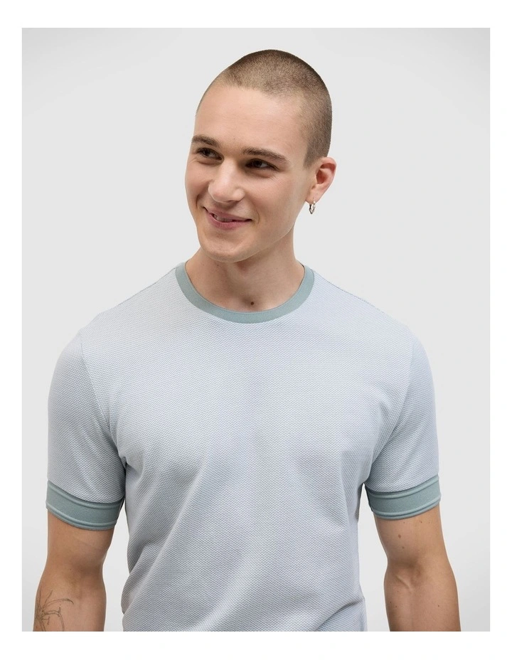 Thompson Jacquard Tee in Light Green image 5