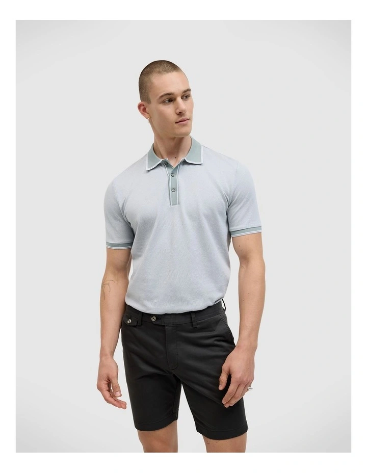 Watson Jacquard Polo in Light Green image 1