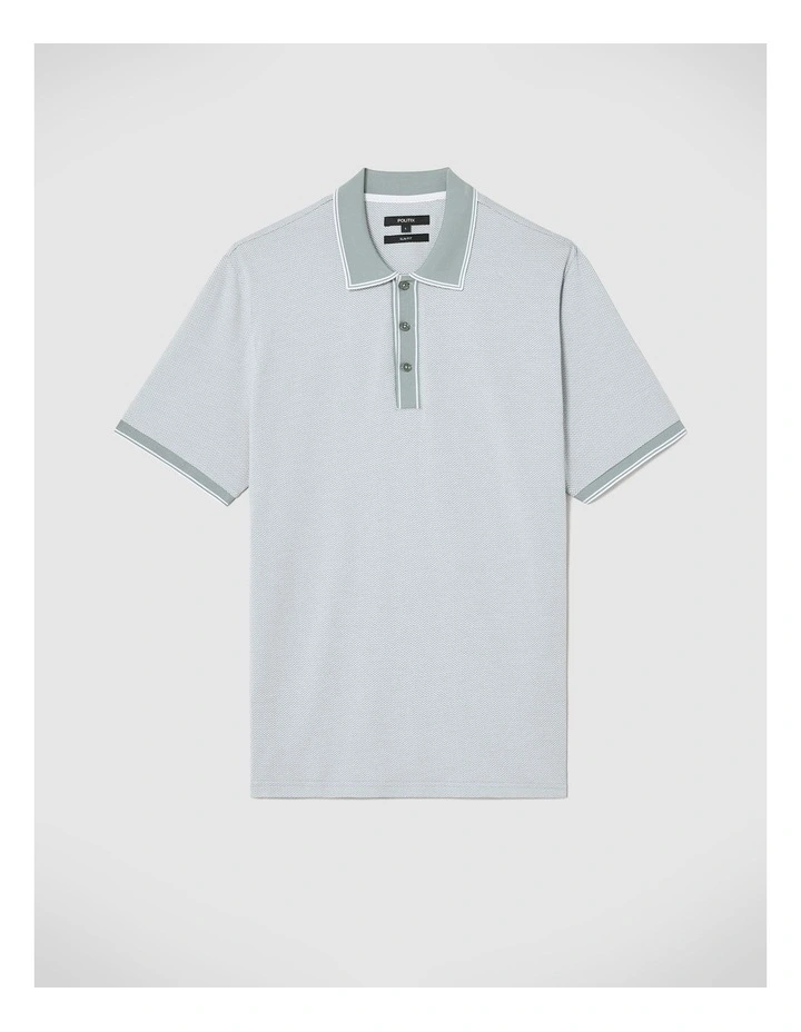 Watson Jacquard Polo in Light Green image 2