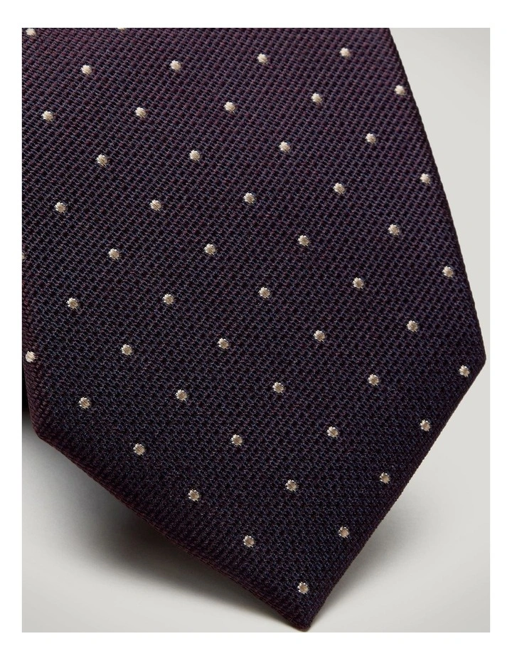 Martin Spot Silk Tie in Burgundy image 2