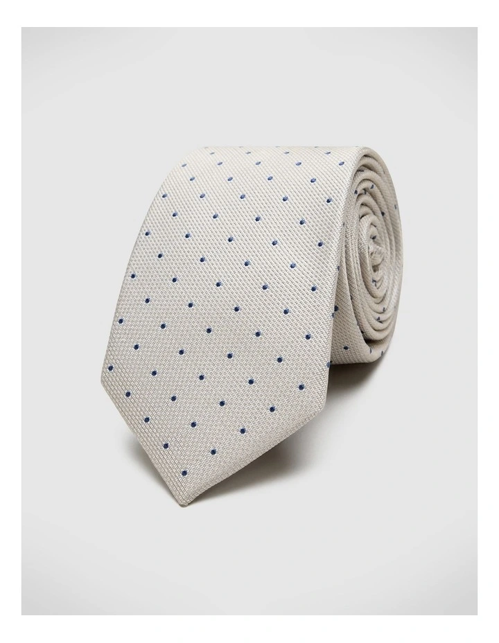 Martin Spot Silk Tie in Neutral image 1