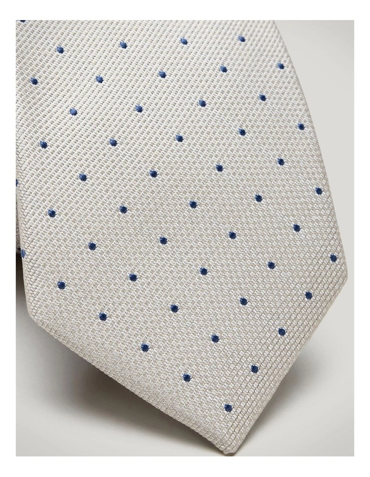 Martin Spot Silk Tie in Neutral image 2