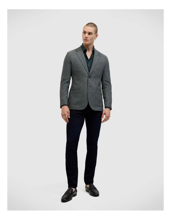 James Textured Two-toned Blazer in Dark Khaki image 3